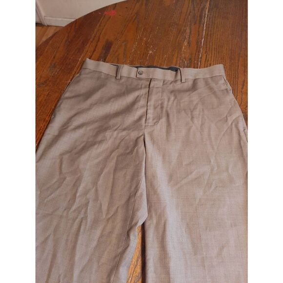 36x30 Van Heusen Studio Brown Flat Front Dress Casual Pants - Picture 2 of 3